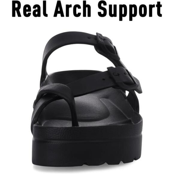Women's Platform Sandals with Arch Support Comfortable Foam Slides Summer Beach - Picture 4 of 7
